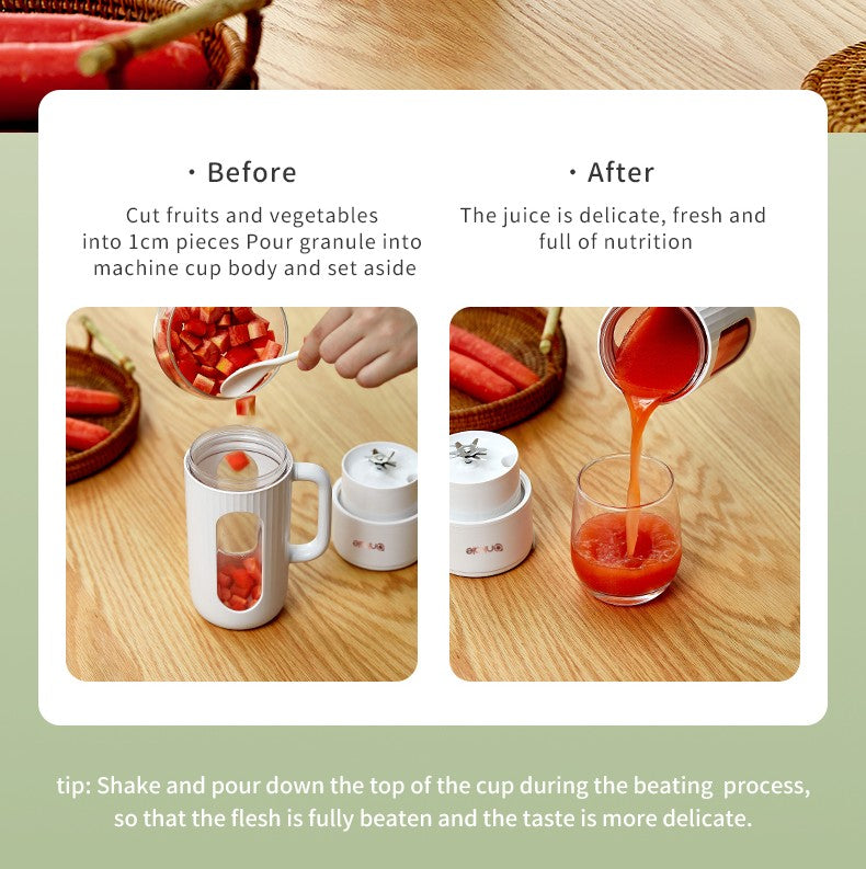 KIRA Portable USB Juicer | 400ml Personal Blender with 10 Stainless Steel Blades | 18,000 RPM | Rechargeable Battery (1500mAh) | Quiet Operation | Easy to Clean | Travel, Gym, Office, Kitchen | Fulfilled by Acquaso